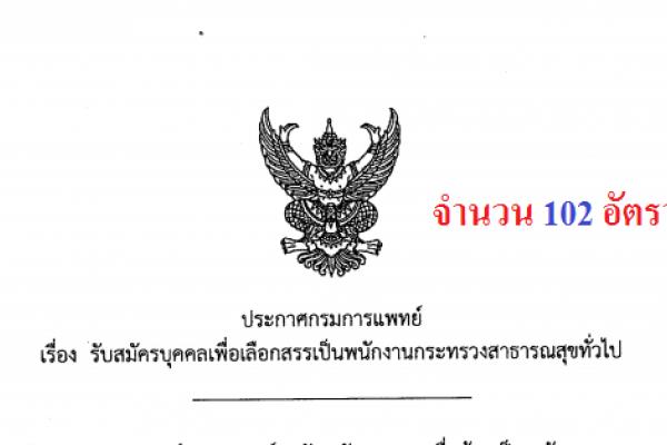 *ไม่ต้องผ่าน ภาค ก* รับ 102 อัตรา โรงพยาบาลราชวิถี รับสมัครพนักงานกระทรวงสาธารณสุขทั่วไป