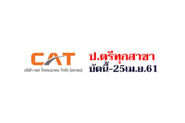 ป.ตรี ทุกสาขา | บริษัท กสท โทรคมนาคมจำกัด เปิดรับสมัครสอบเข้าทำงาน บัดนี้ - 25 เม.ย. 2561