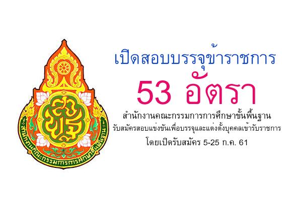 สำนักงานคณะกรรมการการศึกษาขั้นพื้นฐาน เปิดสอบบรรจุข้าราชการ 53 อัตรา รับสมัคร 5-25 ก.ค. 61