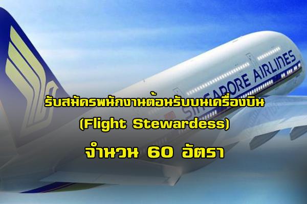 สิงคโปร์แอร์ไลน์ รับสมัครพนักงานต้อนรับบนเครื่องบิน  (Flight Stewardess) จำนวน 60 อัตรา