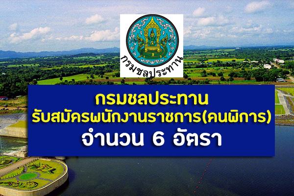 กรมชลประทาน รับสมัครพนักงานราชการ(คนพิการ) จำนวน 6 อัตรา ตั้งแต่วันที่ 12 - 19 ธันวาคม 2562