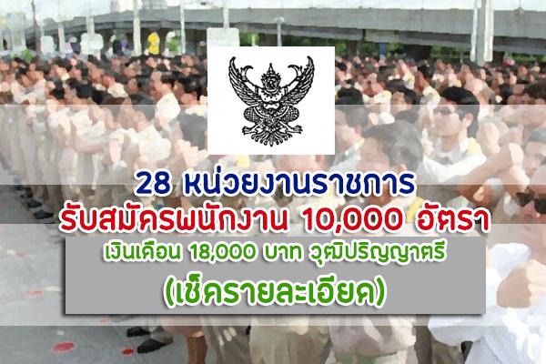 ล่าสุด 28 หน่วยงานราชการ รับสมัครพนักงาน 10,000 อัตรา เงินเดือน 18,000 บาท วุฒิปริญญาตรี (เช็คล่าสุด)