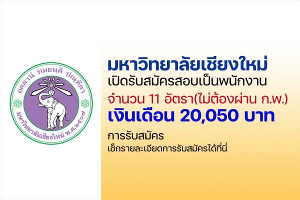 มหาวิทยาลัยเชียงใหม่ เปิดรับสมัครสอบพนักงานมหาวิทยาลัย 10 อัตรา วุฒิ ป.ตรี ทุกสาขา เงินเดือน 20,250 บาท