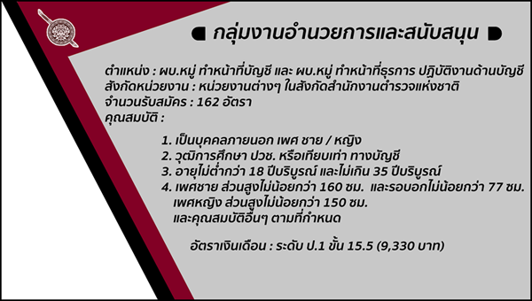 สำนักงานตำรวจแห่งชาติ รับสมัครสอบแข่งขันบุคคลเข้ารับราชการ 521 อัตรา